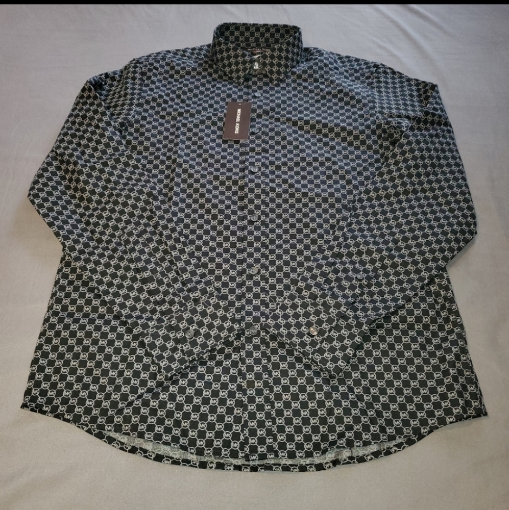 Black and Gray Michael Kors Dress Shirt